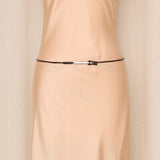 Prada Thin Black Shiny Leather Belt