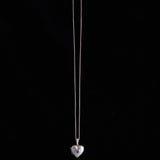 Sterling Silver Heart Locket Necklace with Amethyst Stone