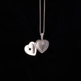 Sterling Silver Heart Locket Necklace with Amethyst Stone