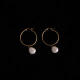 Sterling Silver Gold Plated Pearl Hoop Earrings