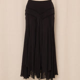 Long Layererd Black Mesh Skirt