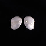 Modernist Sterling Silver Pierced Round Earrings