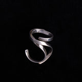 Sterling Silver Long Waves Ring