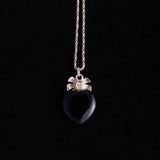 Sterling Silver Necklace with Heart and Bow Pendant