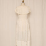 Late 30s Cotton Floral Embroidery Dress