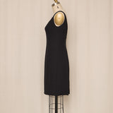 Joanna Mastroianni Black Textured Dress with Lace Panel