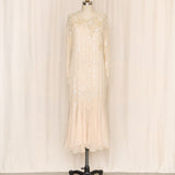 Vintage Beaded Bridal Silk Dress
