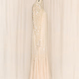Vintage Beaded Bridal Silk Dress