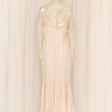 Vintage Beaded Bridal Silk Dress
