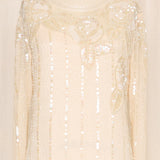 Vintage Beaded Bridal Silk Dress