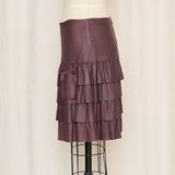 Karen Groner Purple Leather Skirt