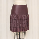 Karen Groner Purple Leather Skirt
