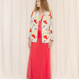 Bill Blass Floral Print Skirt Suit