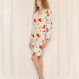 Bill Blass Floral Print Skirt Suit