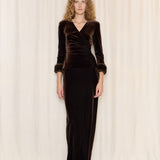 Tadashi Brown Velvet Skirt Set