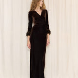 Tadashi Brown Velvet Skirt Set