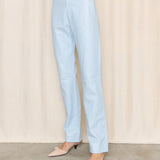 2000s Roberto Cavalli Blue Leather Pants