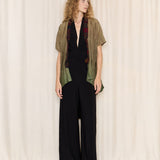 Silk Ombre Brown and Green Cocoon Cape