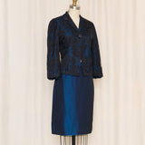 Versus Versace Vintage Blue Lace Skirt Suit