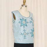 Pierre Cardin Sequined Blue Top