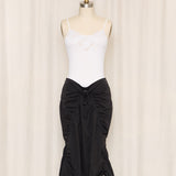 Jil Sander Black Drawstring Flared Skirt
