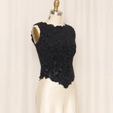 Tadashi Beaded Black Fitted Top