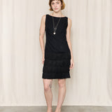 Lee Jordan Black Dress with Fringe