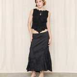 Tadashi Beaded Black Fitted Top