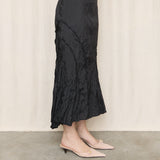Rohen Chen Black Crinkled Skirt