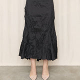 Rohen Chen Black Crinkled Skirt