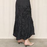 Rohen Chen Black Crinkled Skirt