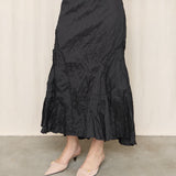 Rohen Chen Black Crinkled Skirt