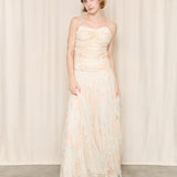 Antique Floral Chiffon Dress as is