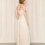 Antique Floral Chiffon Dress as is