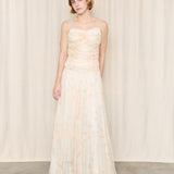 Antique Floral Chiffon Dress as is