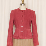Anne Klein Raspberry Suede Jacket