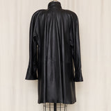 Plantation INN by Paskin Issey Miyake Black Leather Coat