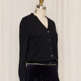 Prada Vintage V Neck Black Cardigan