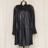 Plantation INN by Paskin Issey Miyake Black Leather Coat