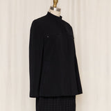 Vintage Black Structured Zip Up Blazer
