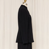 Vintage Black Structured Zip Up Blazer