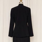Vintage Black Structured Zip Up Blazer
