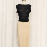 Cristinaeffe Suede and Lace Tube Skirt