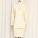 LAGERFELD Cream Vintage Skirt Suit As Is