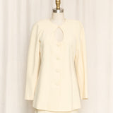 LAGERFELD Cream Vintage Skirt Suit As Is