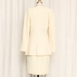 LAGERFELD Cream Vintage Skirt Suit As Is