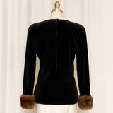 Vintage Velvet Longsleeve with Fur Cuffs
