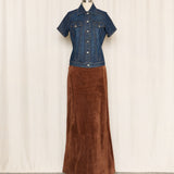 Wilsons Brown Suede Maxi Skirt