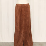Wilsons Brown Suede Maxi Skirt