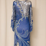Vintage Blue Beaded Dress